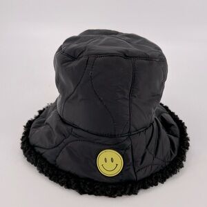 Steve Madden Smiley Face Quilted Bucket‎ Hat